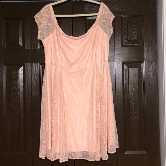 torrid Dresses & Skirts - Torrid Off Shoulder Pink Lace Dress